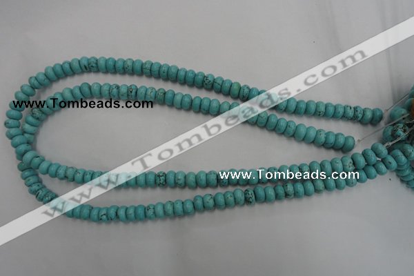 CWB683 15.5 inches 4*7mm rondelle howlite turquoise beads wholesale