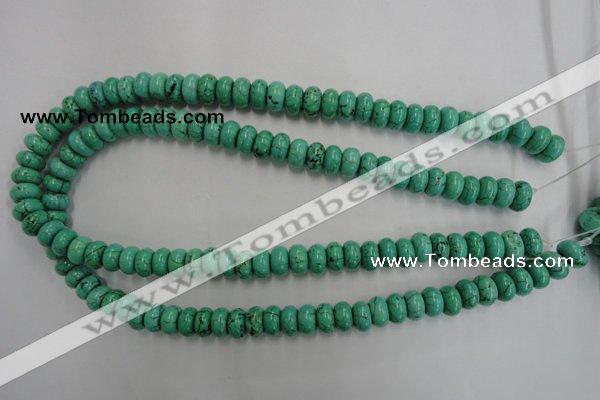 CWB685 15.5 inches 6*10mm rondelle howlite turquoise beads wholesale