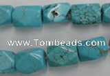 CWB688 15.5 inches 10*14mm faceted nuggets howlite turquoise beads