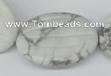 CWB70 15.5 inches 30*40mm carved oval natural white howlite beads