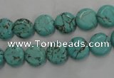 CWB701 15.5 inches 10mm flat round howlite turquoise beads