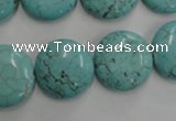 CWB706 15.5 inches 18mm flat round howlite turquoise beads