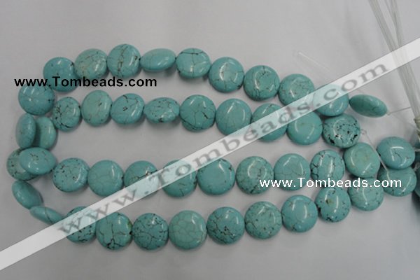 CWB706 15.5 inches 18mm flat round howlite turquoise beads