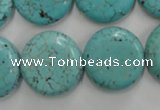 CWB707 15.5 inches 20mm flat round howlite turquoise beads