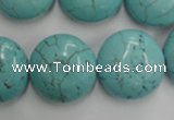 CWB710 15.5 inches 20mm flat round howlite turquoise beads