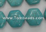 CWB712 15.5 inches 18*20mm hexagon howlite turquoise beads