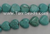 CWB714 15.5 inches 10*10mm heart howlite turquoise beads wholesale