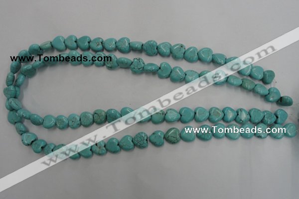 CWB714 15.5 inches 10*10mm heart howlite turquoise beads wholesale