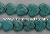CWB715 15.5 inches 12*12mm heart howlite turquoise beads wholesale