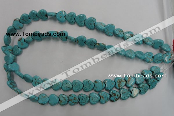 CWB715 15.5 inches 12*12mm heart howlite turquoise beads wholesale