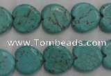 CWB716 15.5 inches 14*14mm heart howlite turquoise beads wholesale