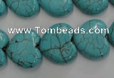 CWB718 15.5 inches 18*18mm heart howlite turquoise beads wholesale