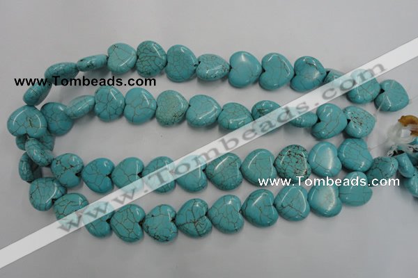 CWB718 15.5 inches 18*18mm heart howlite turquoise beads wholesale