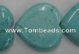 CWB720 15.5 inches 30*30mm heart howlite turquoise beads wholesale