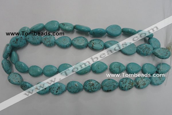 CWB724 15.5 inches 13*18mm flat teardrop howlite turquoise beads