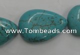 CWB728 15.5 inches 20*30mm flat teardrop howlite turquoise beads