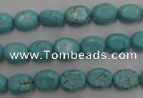 CWB730 15.5 inches 6*10mm oval howlite turquoise beads wholesale