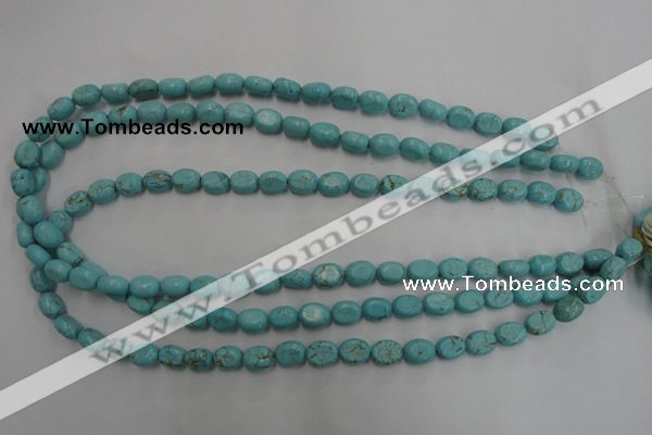 CWB730 15.5 inches 6*10mm oval howlite turquoise beads wholesale