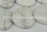 CWB74 15.5 inches 26*26mm carved heart natural white howlite beads