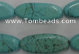 CWB741 15.5 inches 12*30mm marquise howlite turquoise beads wholesale