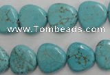 CWB748 15.5 inches 14*14mm triangle howlite turquoise beads wholesale