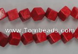 CWB761 15.5 inches 6*6mm cube howlite turquoise beads wholesale