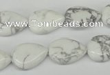 CWB80 15.5 inches 13*18mm flat teardrop natural white howlite beads