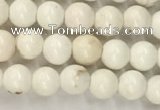 CWB800 15.5 inches 4mm round white howlite turquoise beads