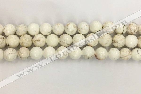 CWB803 15.5 inches 10mm round white howlite turquoise beads