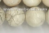 CWB805 15.5 inches 14mm round white howlite turquoise beads