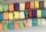 CWB829 15.5 inches 2*4mm tyre howlite turquoise beads wholesale