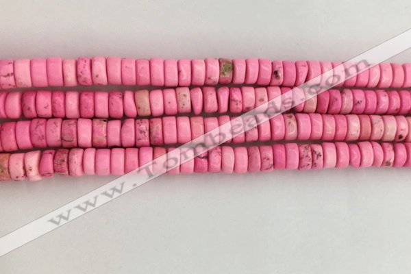 CWB837 15.5 inches 3*6mm tyre howlite turquoise beads wholesale