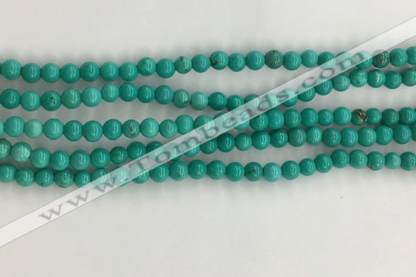 CWB863 15.5 inches 4mm round howlite turquoise beads wholesale