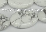 CWB87 15.5 inches 20*30mm oval natural white howlite beads