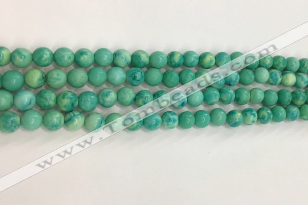 CWB875 15.5 inches 4mm round howlite turquoise beads wholesale