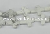 CWB88 15.5 inches 12*15mm cross natural white howlite beads