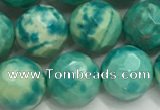 CWB882 15.5 inches 8mm round faceted howlite turquoise beads