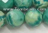 CWB883 15.5 inches 10mm faceted round howlite turquoise beads