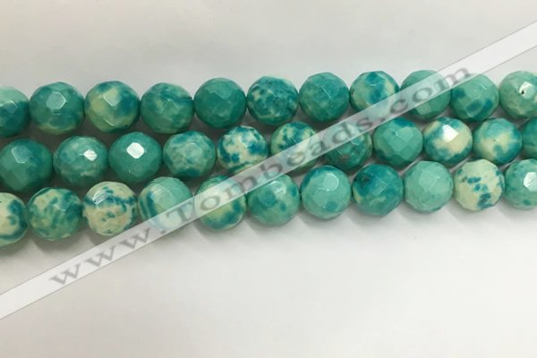 CWB883 15.5 inches 10mm faceted round howlite turquoise beads