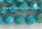 CWB889 15.5 inches 6mm faceted nuggets howlite turquoise beads