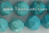 CWB891 15.5 inches 10mm faceted nuggets howlite turquoise beads