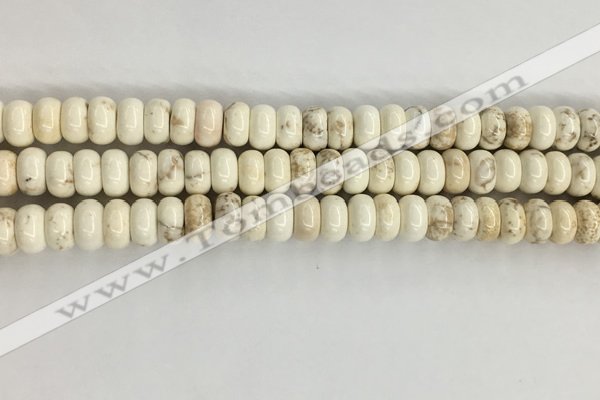 CWB896 15.5 inches 5*8mm rondelle white howlite turquoise beads