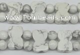 CWB90 15.5 inches 10*15mm double drilled natural white howlite beads
