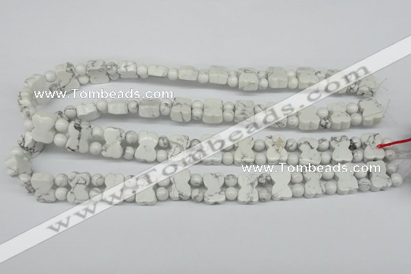 CWB90 15.5 inches 10*15mm double drilled natural white howlite beads