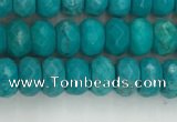 CWB902 15.5 inches 4*6mm faceted rondelle howlite turquoise beads