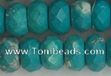 CWB905 15.5 inches 6*10mm faceted rondelle howlite turquoise beads