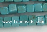 CWB909 15.5 inches 4*4mm cube howlite turquoise beads wholesale