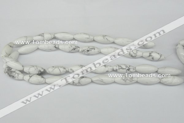 CWB92 15.5 inches 10*25mm rice natural white howlite beads