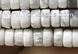 CWB920 15.5 inches 2*4mm heishi white howlite turquoise beads