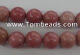 CWF15 15.5 inches 12mm round pink wooden fossil jasper beads wholesale